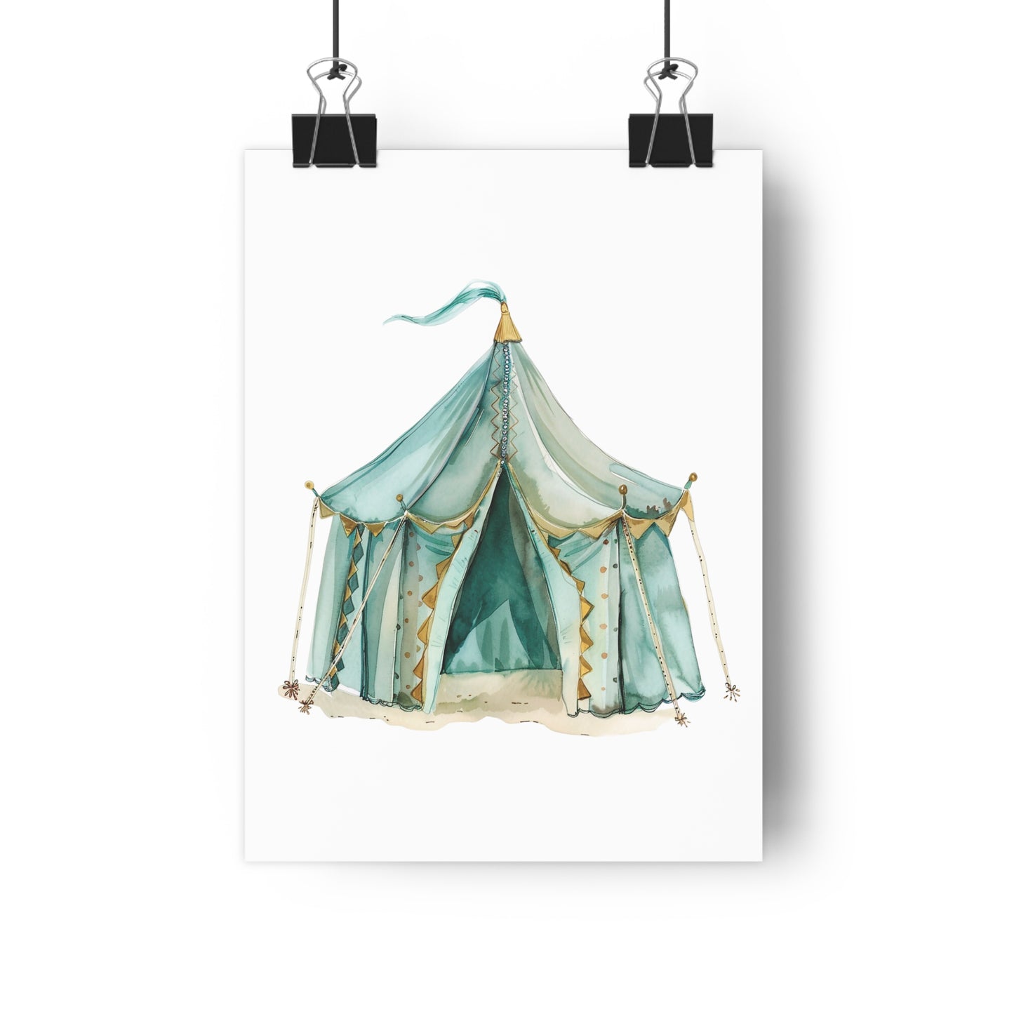 Giclée Art Print Watercolor Teal Princess Tent