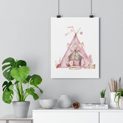 Giclée Art Print Watercolor Pajama Party Tent Fort