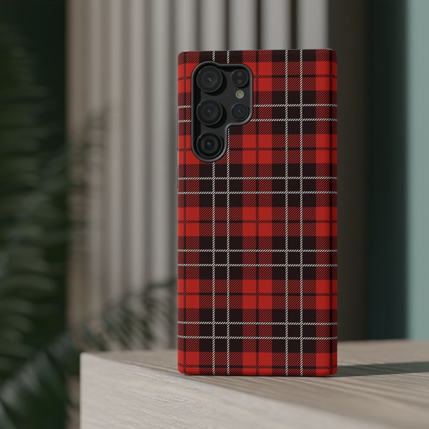 Impact-Resistant Phone Case- Christmas Tartan Plaid Red