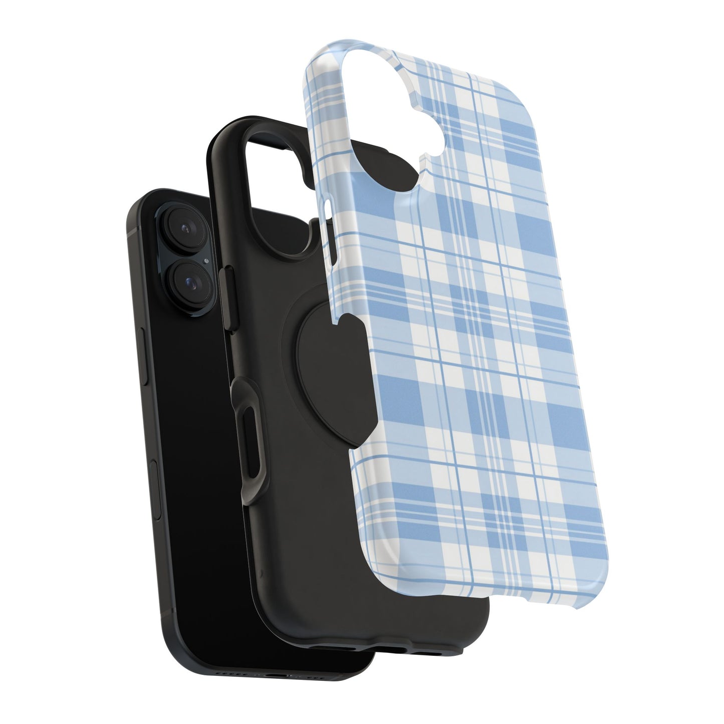 Impact-Resistant Phone Case - Easter Plaid Blue