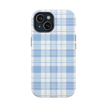 Impact-Resistant Phone Case - Easter Plaid Blue