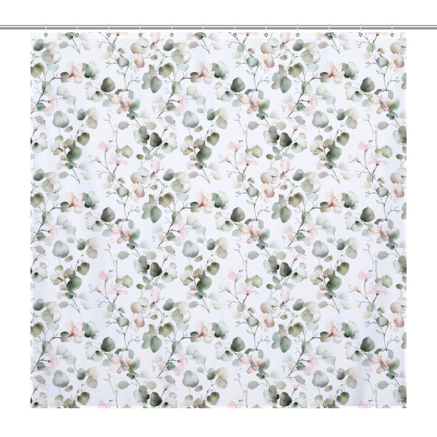 Lightweight Shower Curtain-Eucalyptus Floral