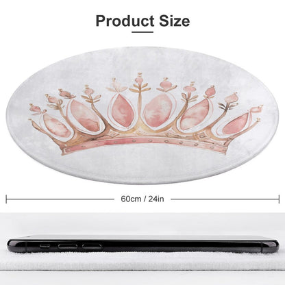 Round Bath Mat- Watercolor Princess Crown