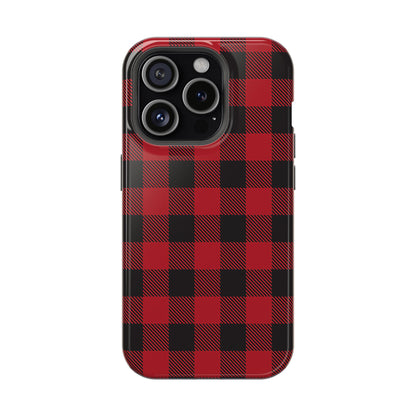 Impact-Resistant Phone Case-Red Black Buffalo Plaid