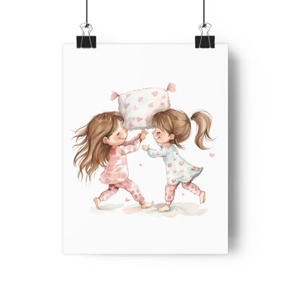 Giclée Art Print Watercolor Pink Pajama Party