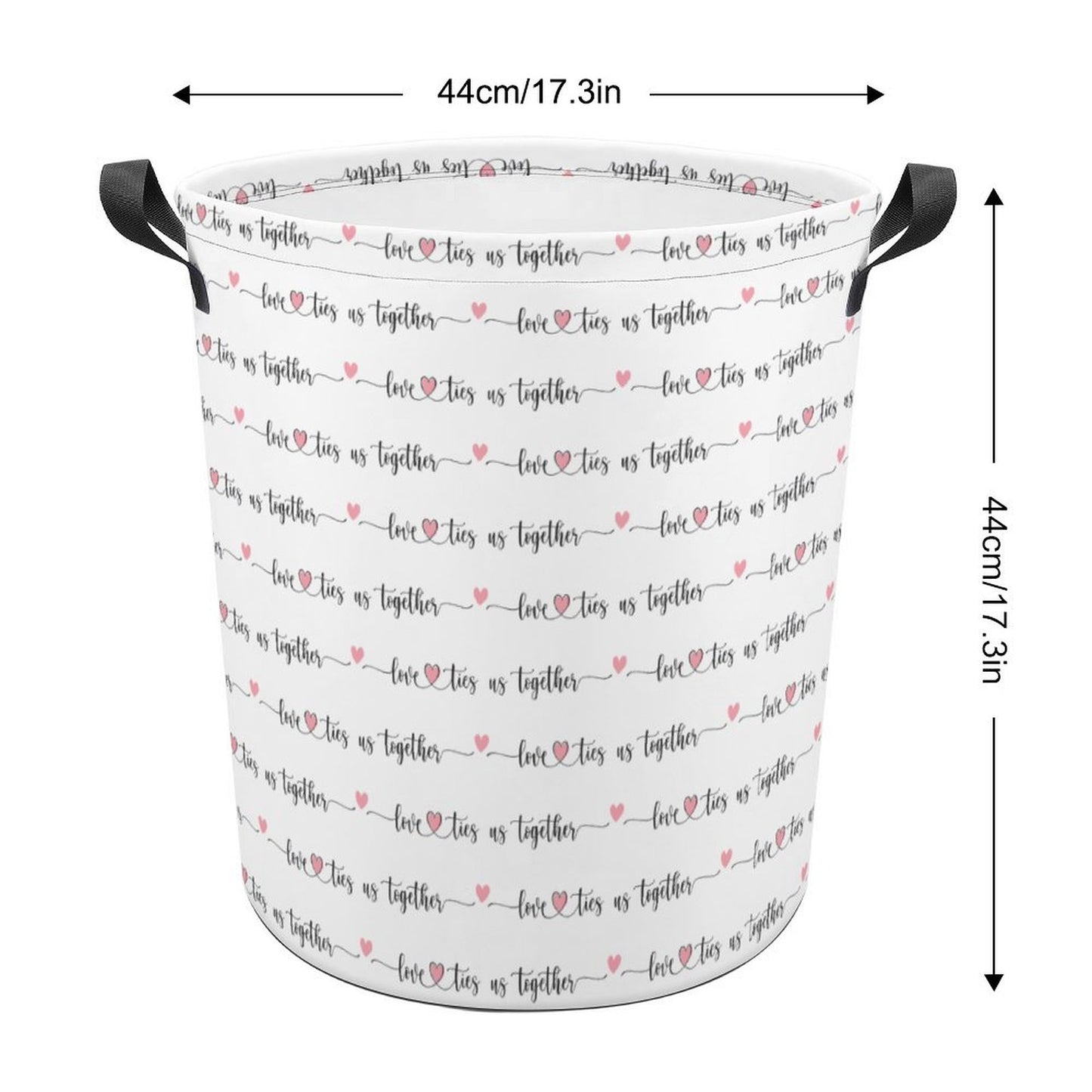 Collapsible Laundry Hamper- Valentine Love Ties