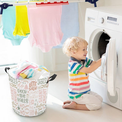 Collapsible Laundry Hamper- Christmas Phrases