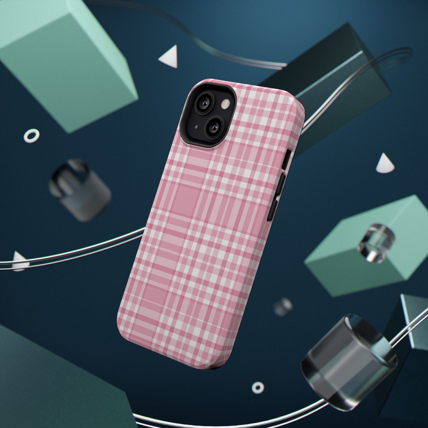 Impact-Resistant Phone Case - Easter Plaid Pink