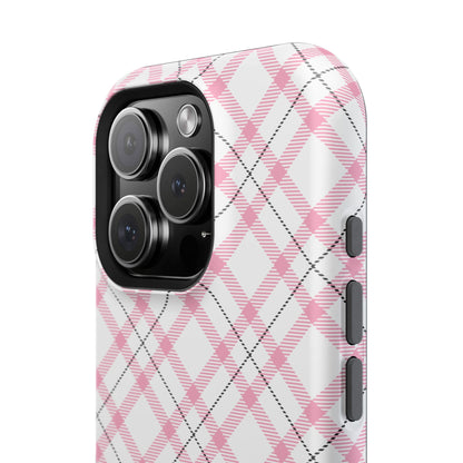 Impact-Resistant Phone Case - Pink Black Plaid