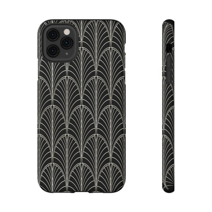 Impact-Resistant Phone Case- Art Deco Black Beige