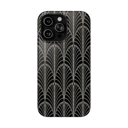 Impact-Resistant Phone Case- Art Deco Black Beige