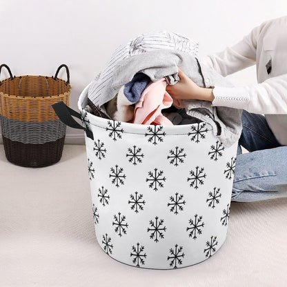 Collapsible Laundry Hamper- Sophisticated Snowflakes