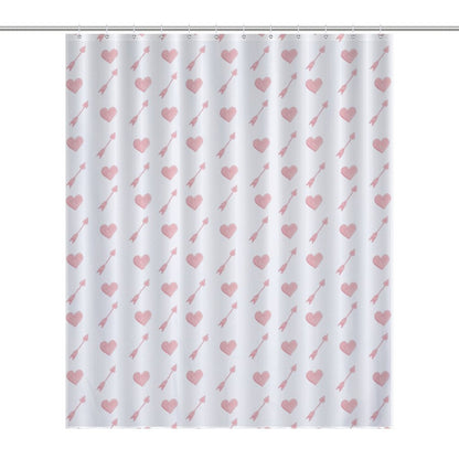 Lightweight Shower Curtain- Valentine Arrow Hearts