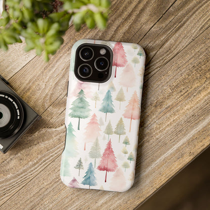 Watercolor Christmas Trees Impact-Resistant Phone Case