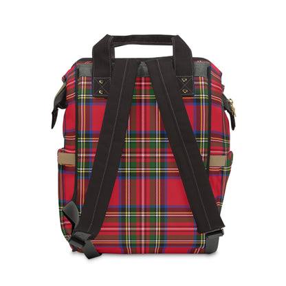 Holiday Red Tartan Plaid Multifunctional Backpack