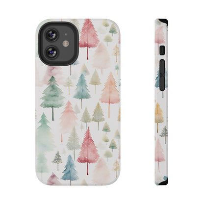 Watercolor Christmas Trees Impact-Resistant Phone Case