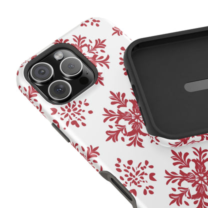 Impact-Resistant Cases-Delicate Red Snowflakes