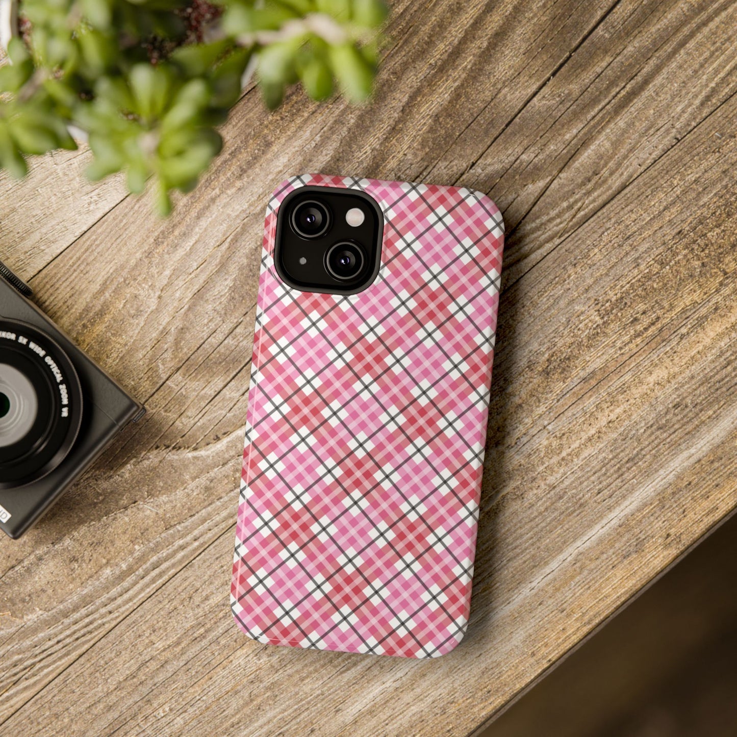 Impact-Resistant Phone Case - Valentine Plaid