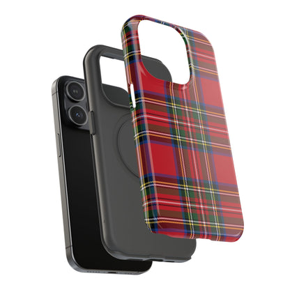 Impact-Resistant Phone Case-Holiday Tartan Plaid Red