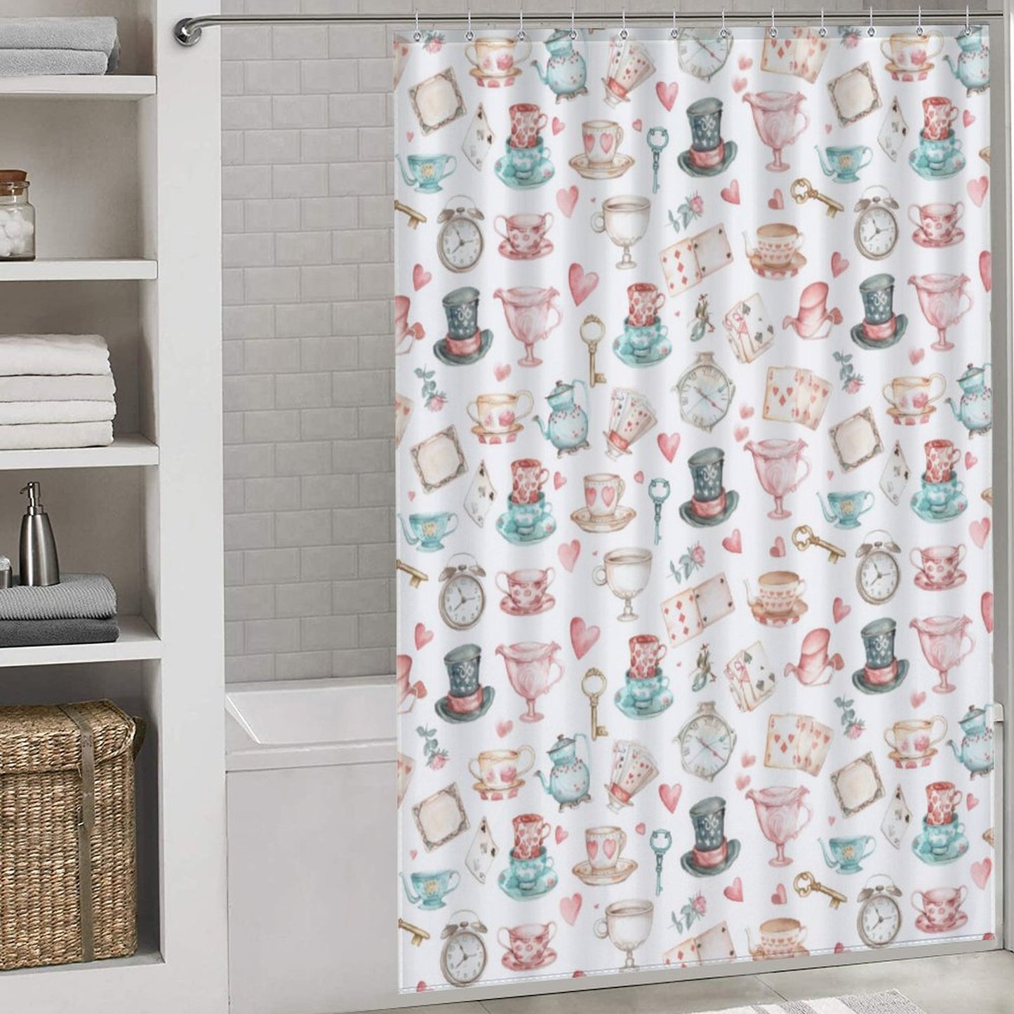 Lightweight Shower Curtain-Watercolor Wonderland