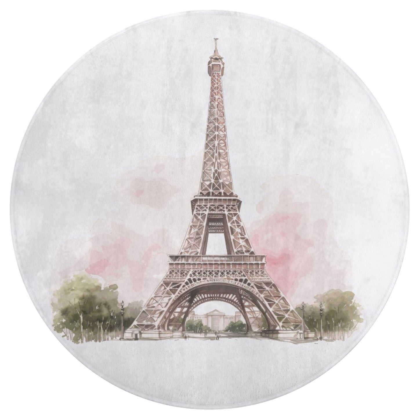 Round Coral Velvet Warm Floor Mat/Rug Watercolor Pink Paris Eiffel Tower
FREE SHIPPING