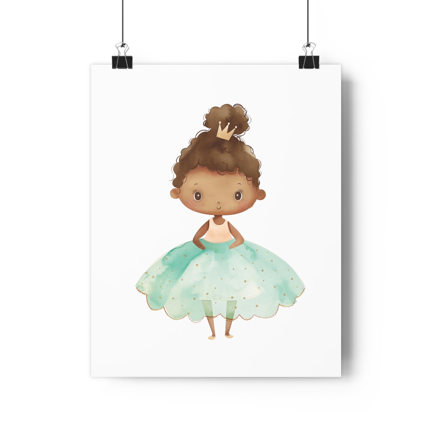 Giclée Art Print Watercolor Teal Princess 1