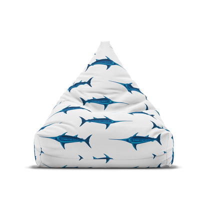 Preppy Blue Sword Fish Bean Bag Chair Cover