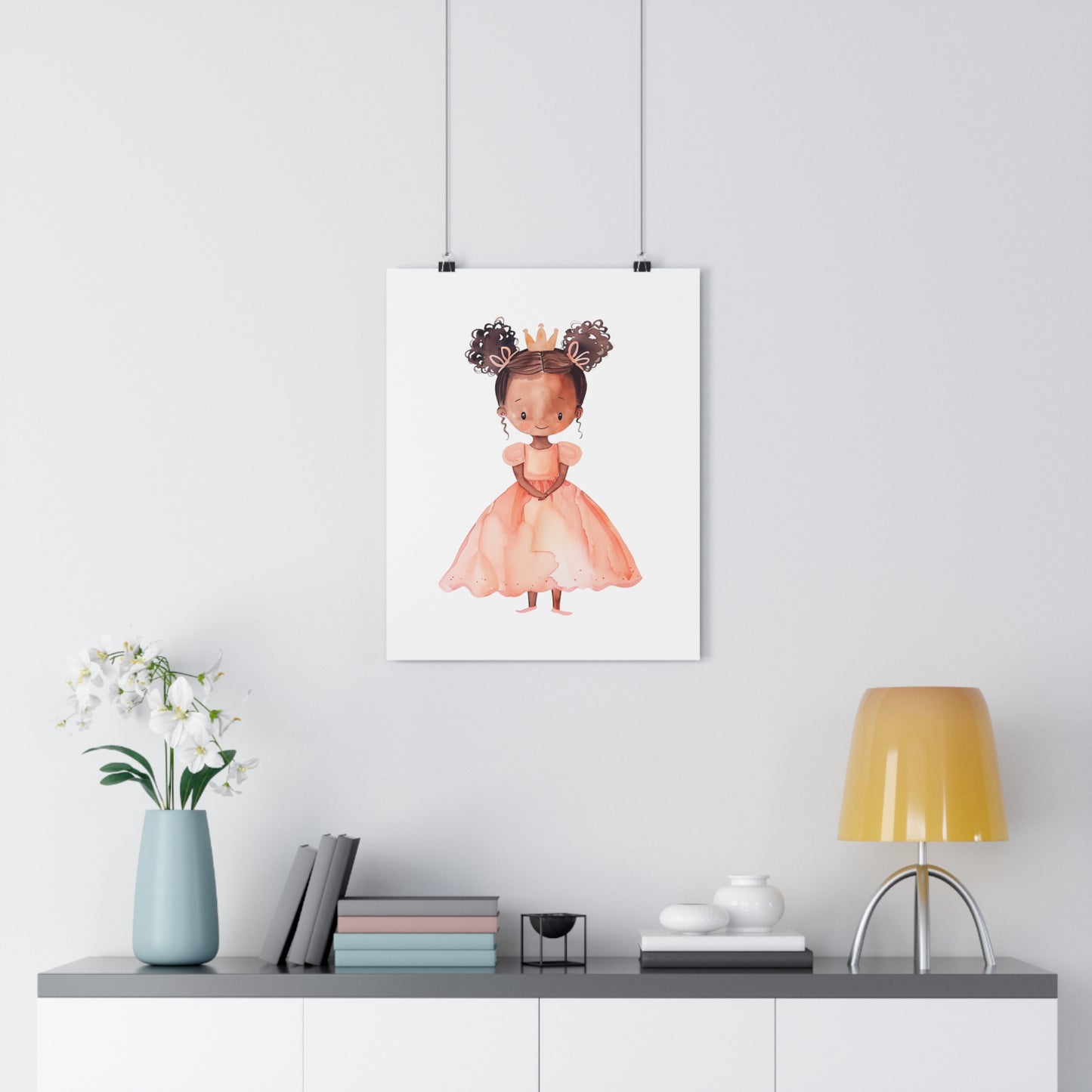 Giclée Art Print Watercolor Pink Princess 1