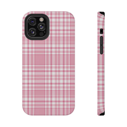 Impact-Resistant Phone Case - Easter Plaid Pink