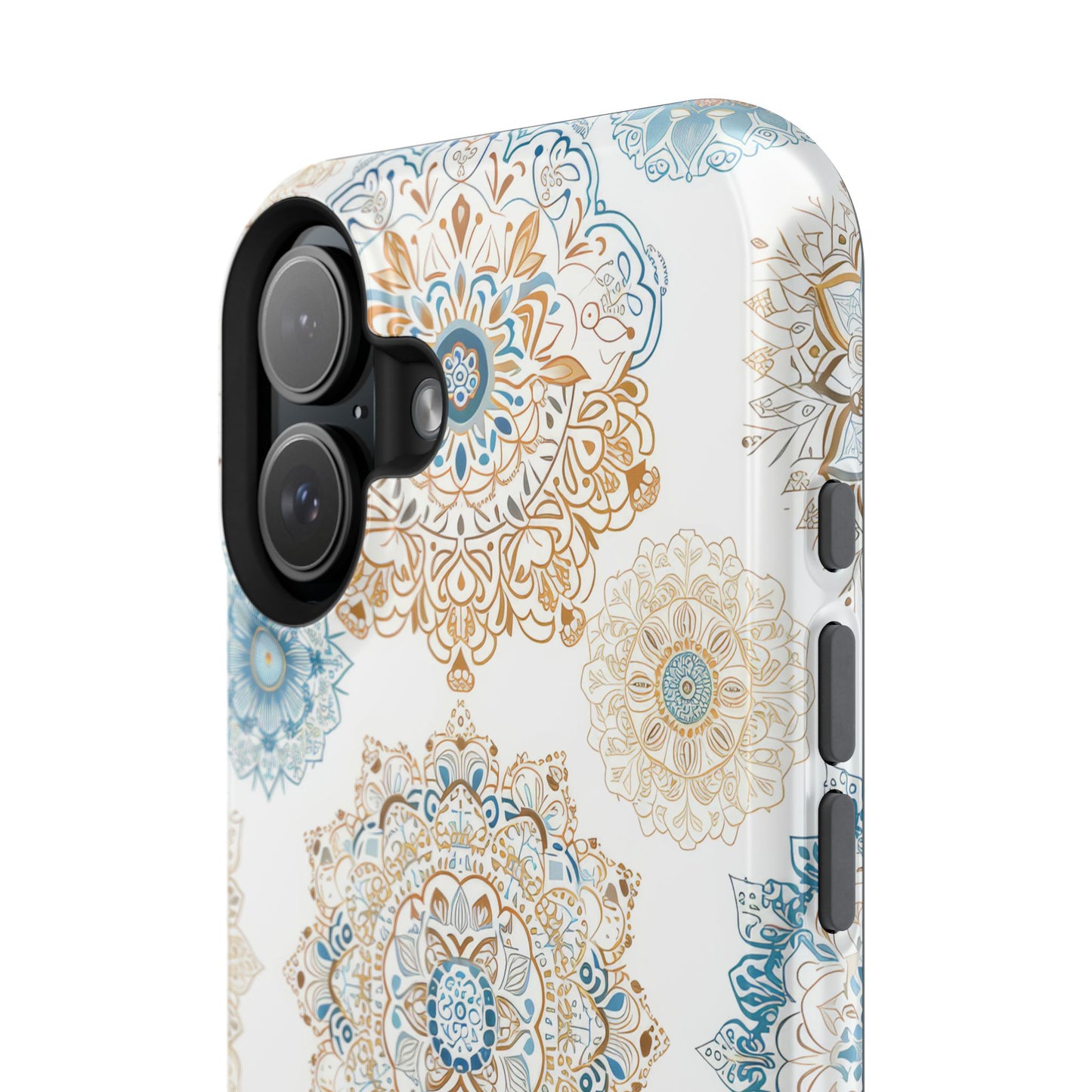 Impact-Resistant Cases, Blue Gold Boho Fun