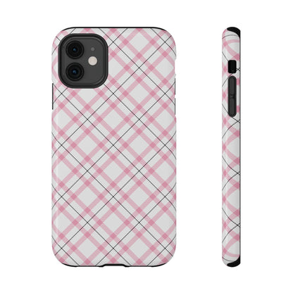 Impact-Resistant Phone Case - Pink Black Plaid