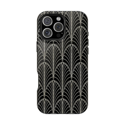 Impact-Resistant Phone Case- Art Deco Black Beige