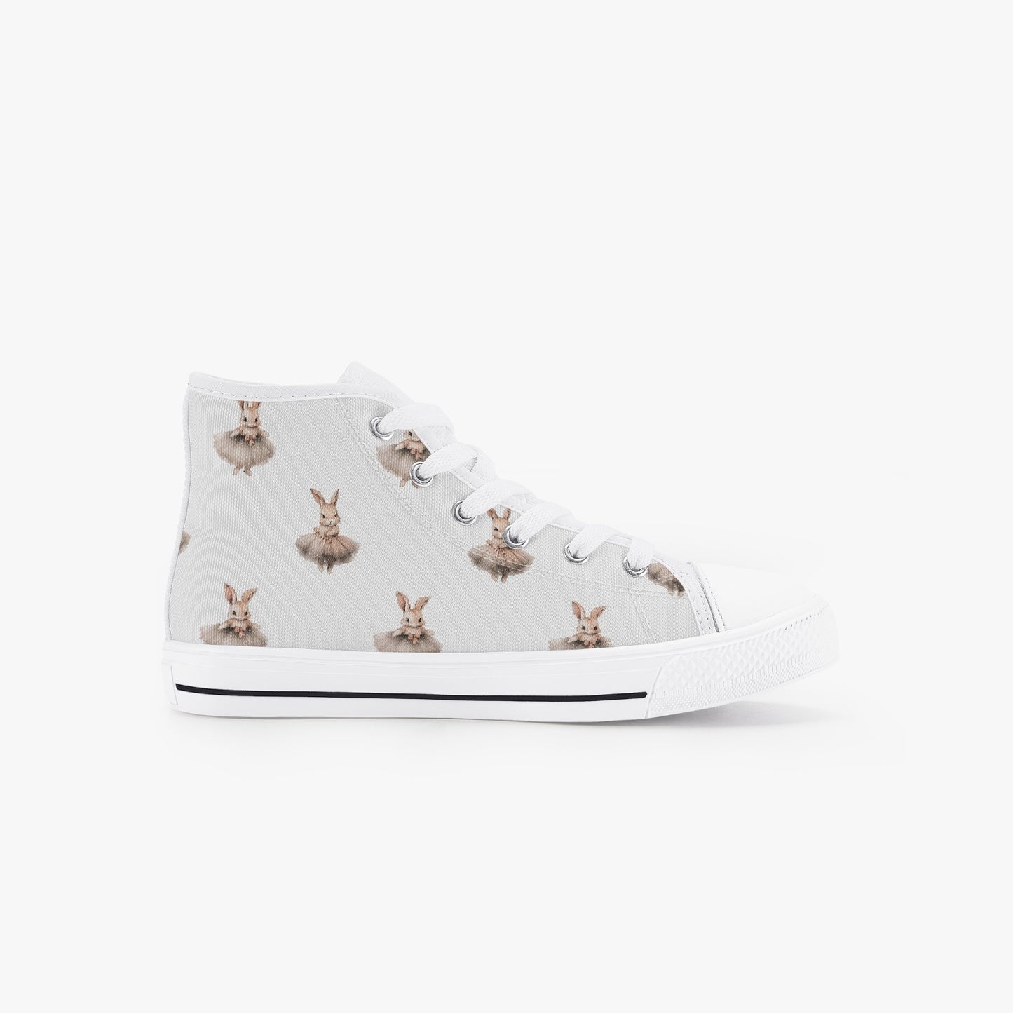 Girls Ballerina Bunnies Kid’s High-Top Canvas Shoes