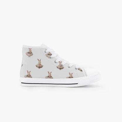 Girls Ballerina Bunnies Kid’s High-Top Canvas Shoes