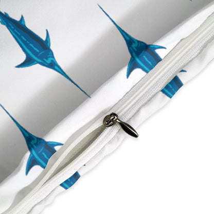 Boy's Bedding Set-90"x90" Full-Queen Blue Swordfish Duvet Cover