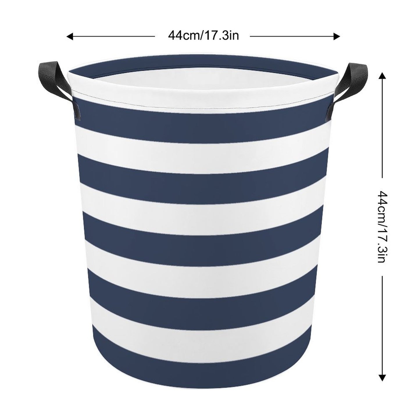 Collapsible Laundry Hamper- Nautical Stripes Navy