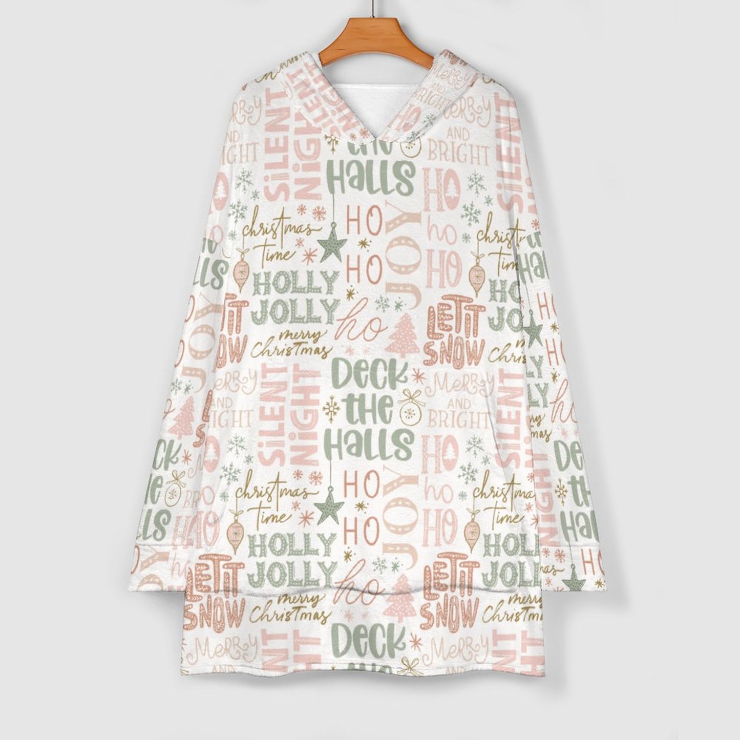 Oversized Soft Wearable Blanket Christmas Phrases