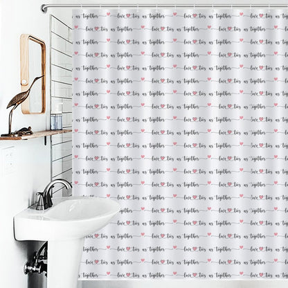 Lightweight Shower Curtain- Valentine's Love Ties