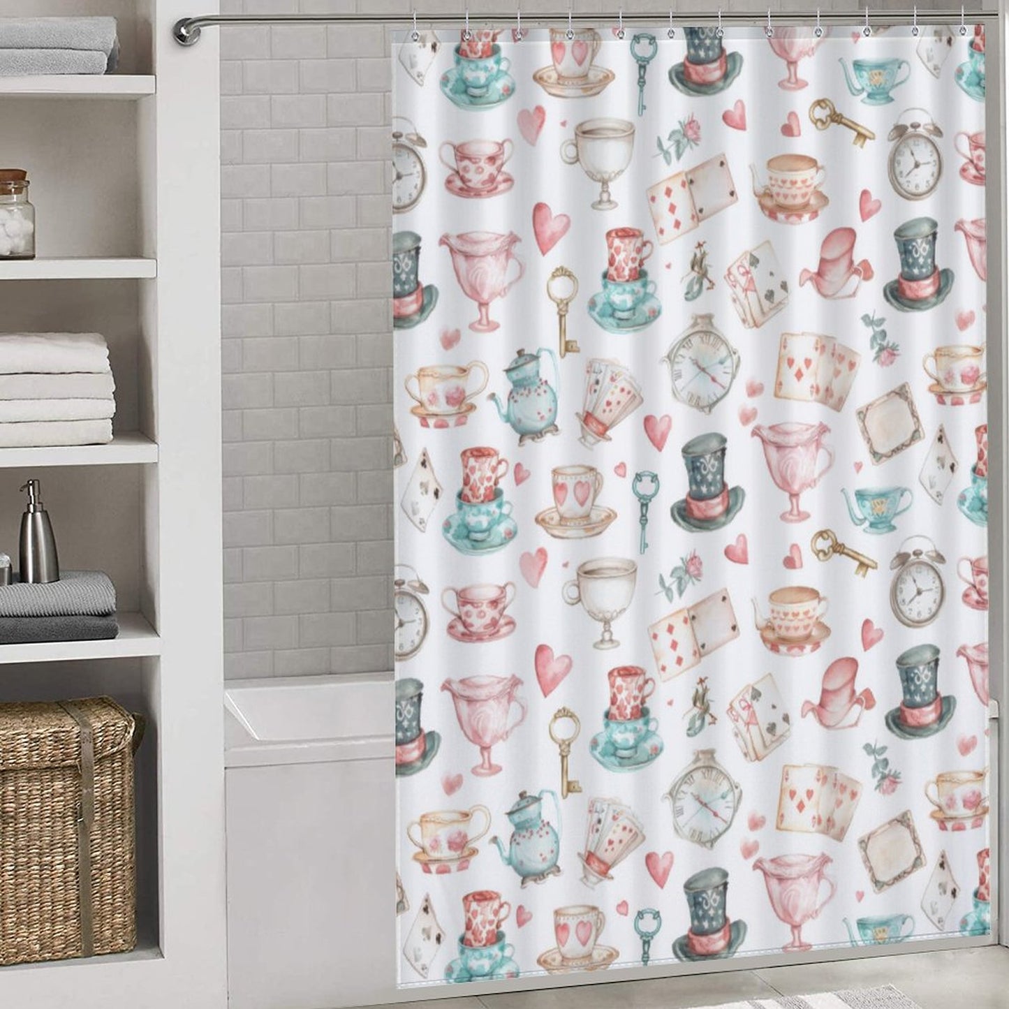 Lightweight Shower Curtain-Watercolor Wonderland