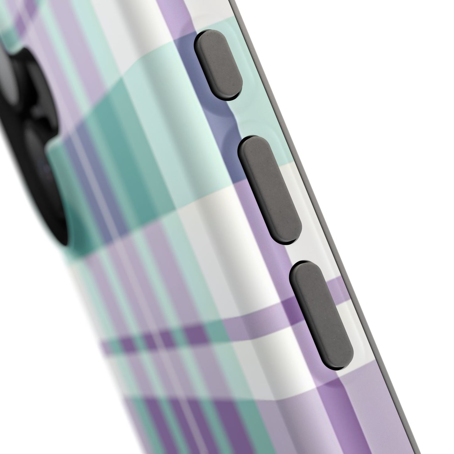 Impact-Resistant Phone Case - Spring Plaid Purple