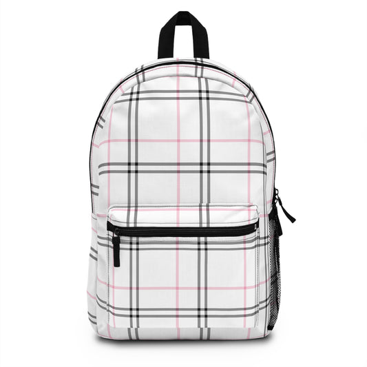 Backpack- Preppy Plaid Black Pink