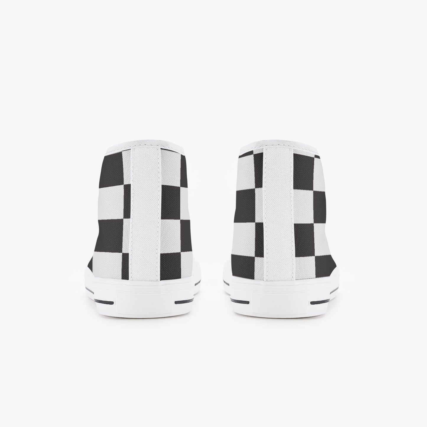 Unisex 50s Diner Checkered Black Kid’s High-Top Canvas Shoes