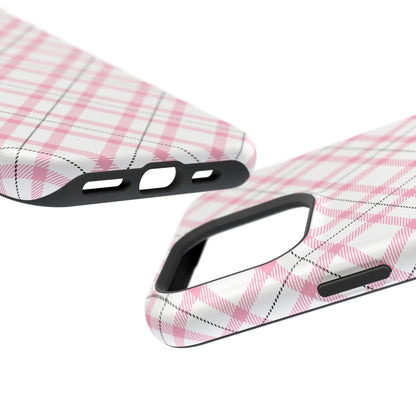 Impact-Resistant Phone Case - Pink Black Plaid