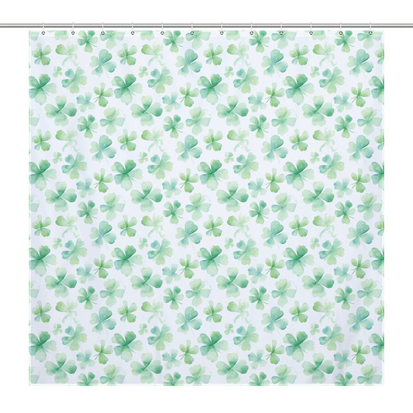 Lightweight Shower Curtain- Watercolor Clovers