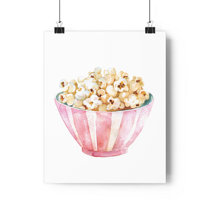 Giclée Art Print Watercolor Pink Pajama Party Popcorn