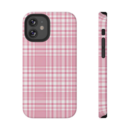 Impact-Resistant Phone Case - Easter Plaid Pink