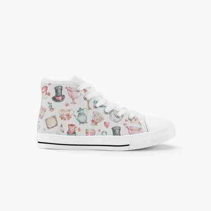 Girls Watercolor Wonderland Kid’s High-Top Canvas Shoes