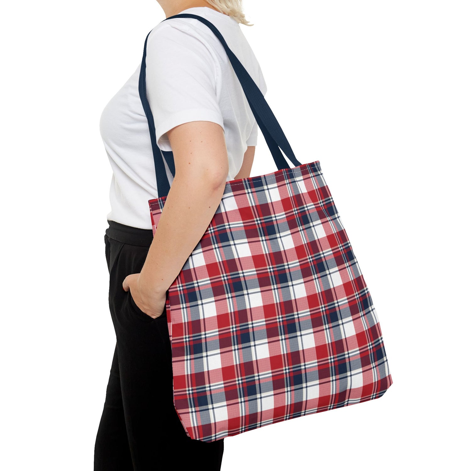 4th of July Plaid Tote Bag