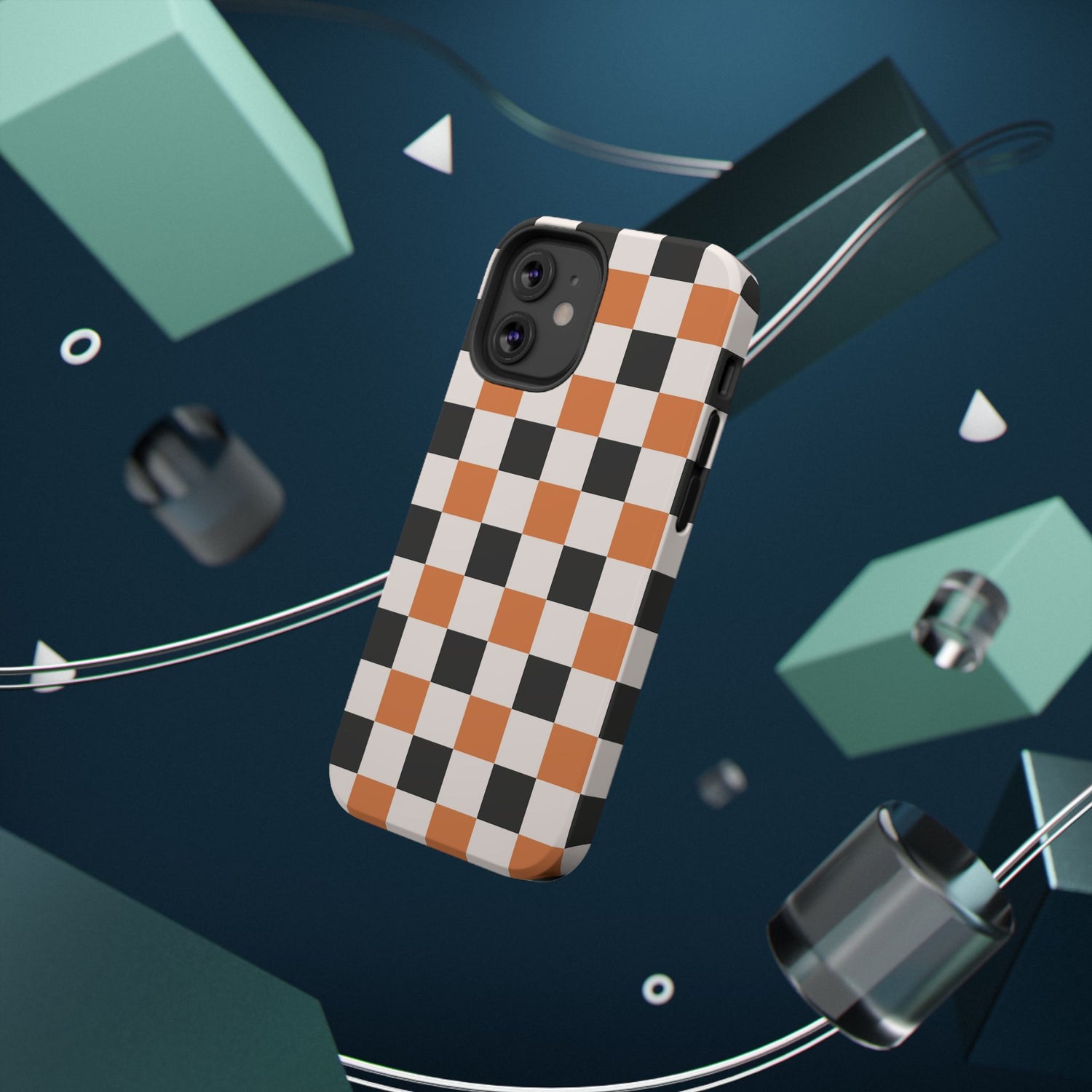 Trendy Halloween Checkerboard Phone Case | Impact-Resistant, iPhone, Samsung