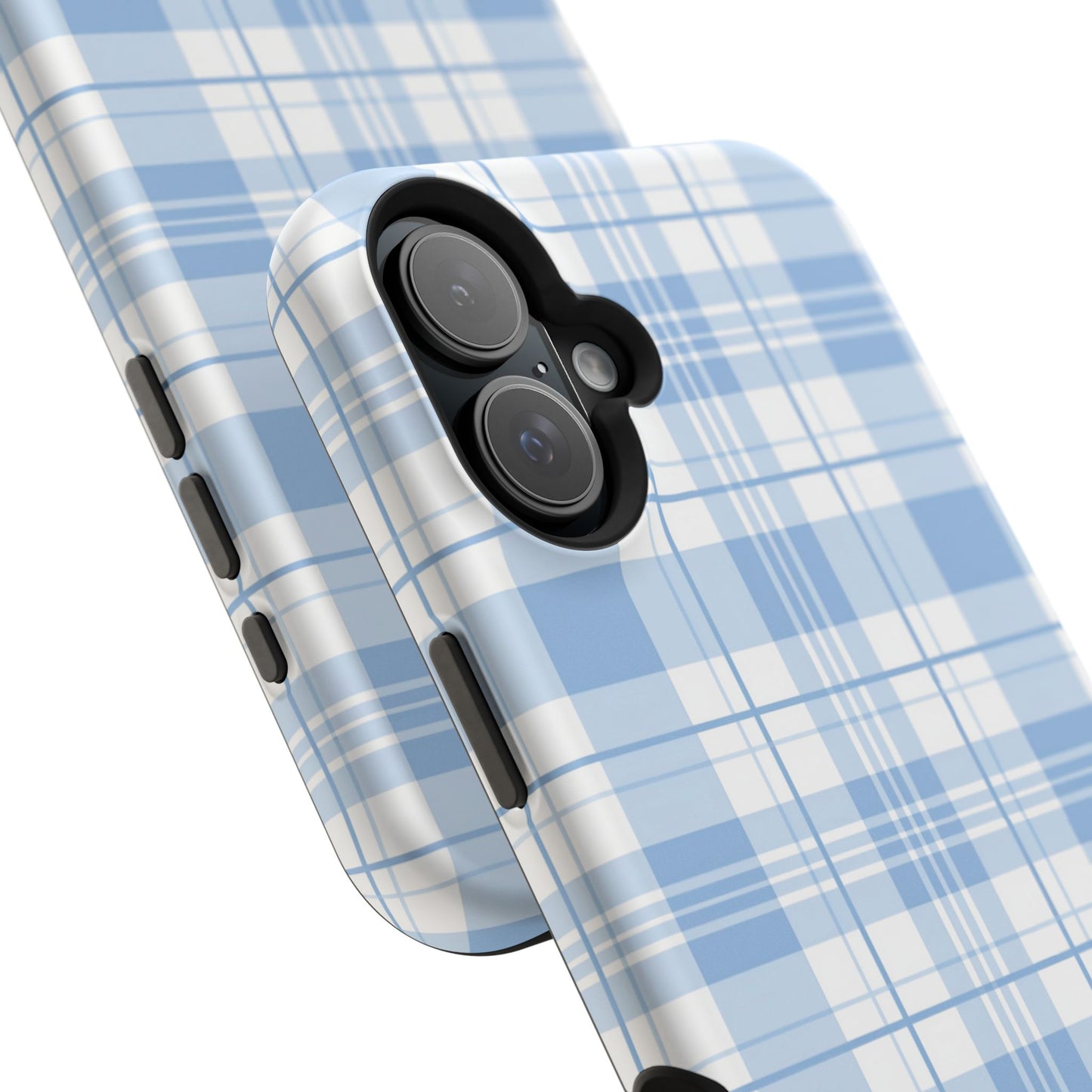 Impact-Resistant Phone Case - Easter Plaid Blue